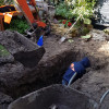 Gat graven voor rechthoekige regenwatertank