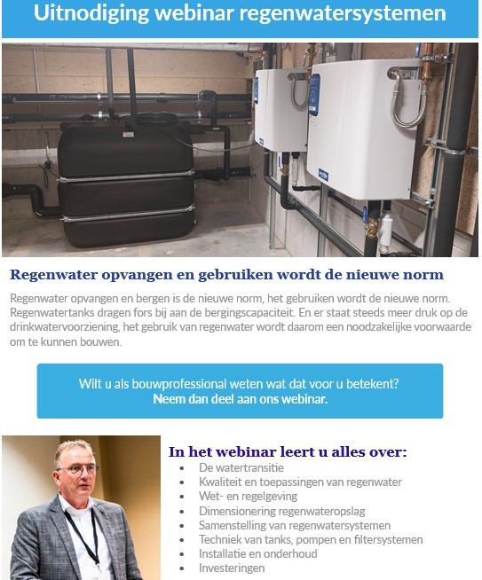 Webinar regenwatersystemen 21 mei