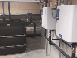 Regenwatersysteem Upfield Wageningen voor het spoelen van de toiletten