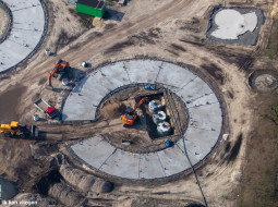 Bovenaanzicht regenwatertanks Ecodorp Boekel
