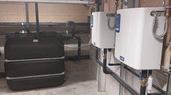 Regenwatersysteem Upfield Wageningen voor het spoelen van de toiletten
