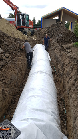 Drainmax infiltratietunnel met vliesafdekking