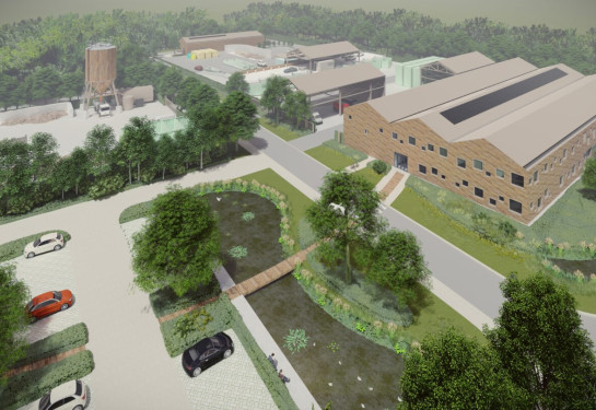Render Gemeentewerf en Milieustraat Roden