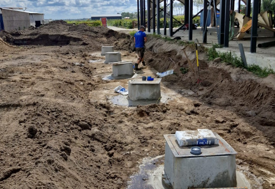 Vijf regenwaterputten 20m3