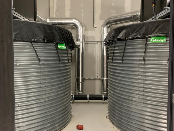 Regenwateropslag met filters bij Jumbo Nieuwegein