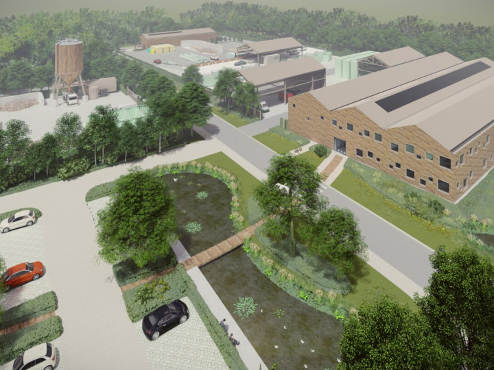 Render Gemeentewerf en Milieustraat Roden