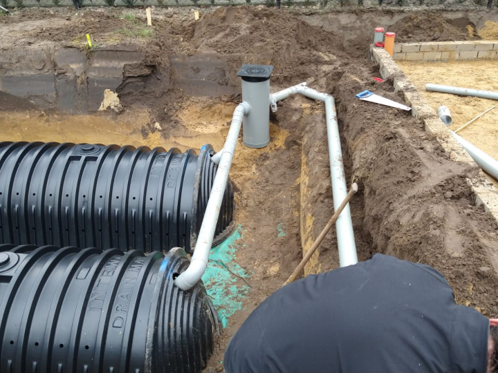 Zandvangput voor regenwater bij infiltratie