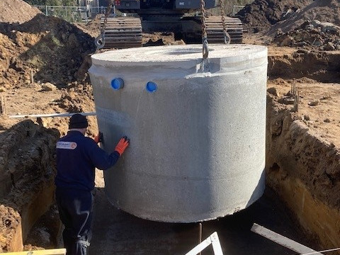 Regenwatertank plaatsing
