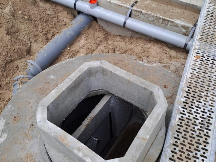 Bovenaanzicht filterput regenwater