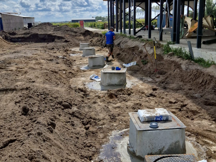 Vijf regenwaterputten 20m3